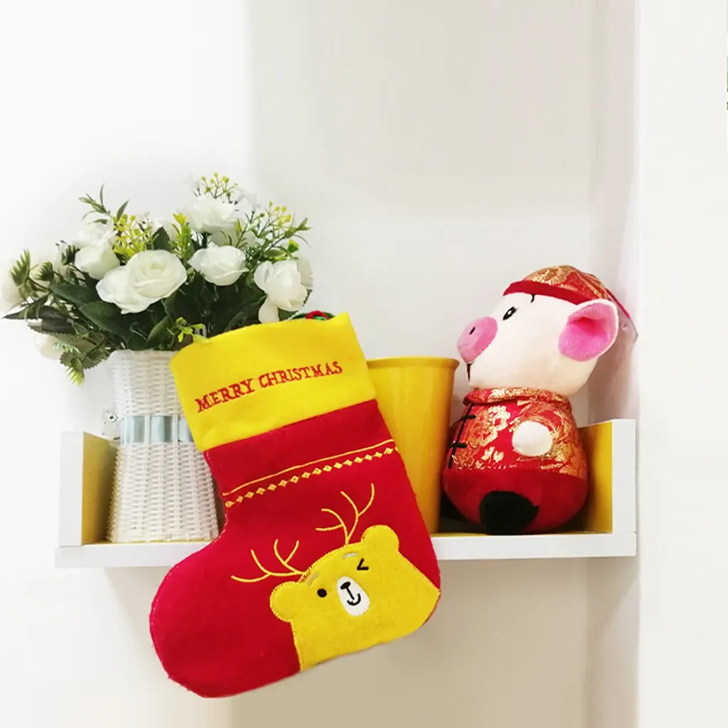 

Christmas Stocking Mini Sock Santa Claus Candy Bag Gift Bag Xmas Tree Hanging Decor Christmas Decoration