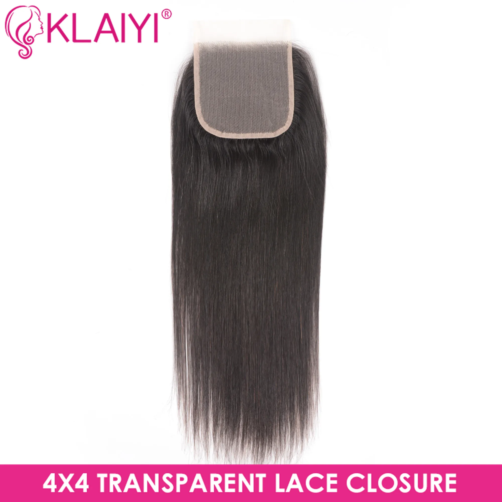 Klaiyi волосы прозрачные кружева закрытие бразильские прямые волосы remy волосы часть 4*4 мягкие швейцарские кружева натуральный цвет 10-20 дюймов