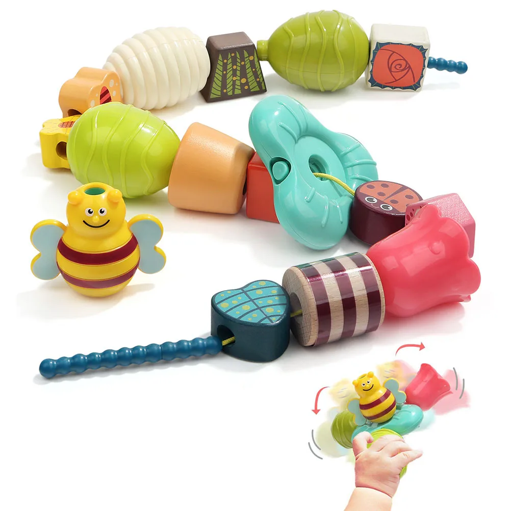 Cartoon Bee Lacing Beads Kids Fine Motor Skills Toys Stringing Birthday Gift Education Colorful Products Toy | Игрушки и хобби