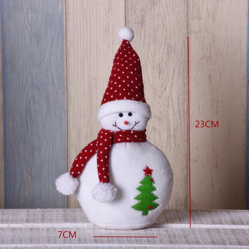 Большие размеры Рождественские куклы выдвижной Санта-Клаус снеговик лося игрушки рождественские фигурки Рождественский подарок для ребенка красный орнамент с рождественской елкой - Цвет: snowman261