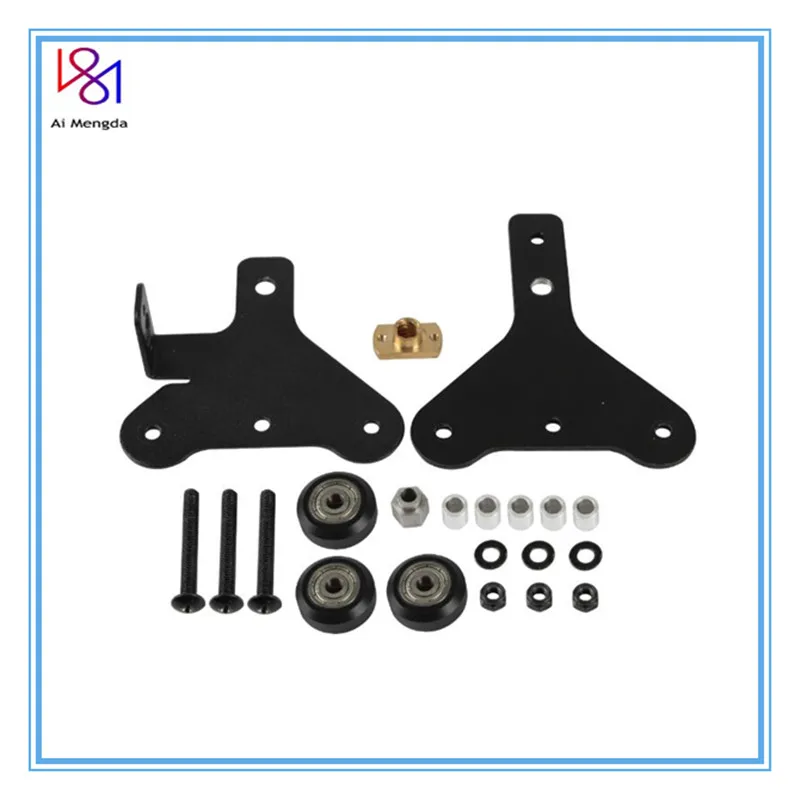 1pcs 3d Printer Parts Cr-10 S4/s5 X Axis Motor Mount Bracket Right/left X-axis Front/back Motor Mount Plate With Wheels T Nut