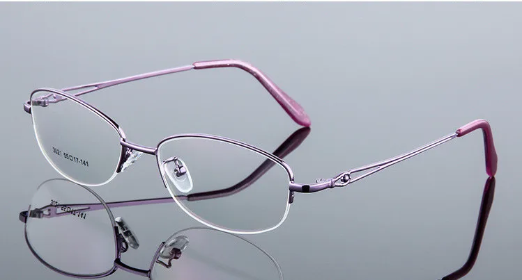 Women Optical Titanium Alloy Eyeglasses Frame for Men Eyewear Flexible Temples Legs IP Electroplating Alloy Spectacles - Цвет оправы: Purple