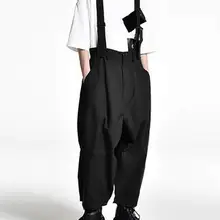 27-44 новая мужская одежда модные кюлоты на подтяжках свободные широкие брюки для отдыха парикмахерские костюмы размера плюс