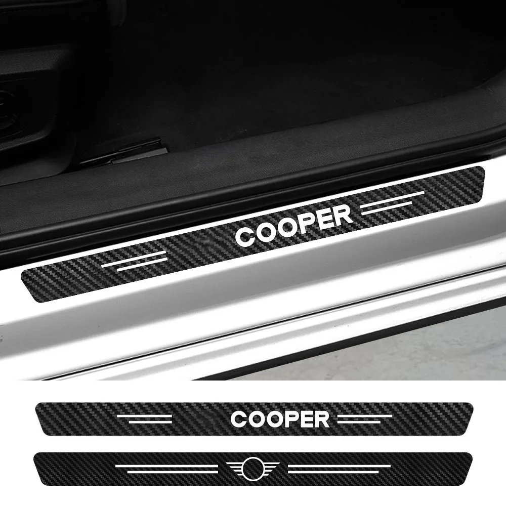 4PCS Car Door Sill Stickers for Mini Cooper F56 F54 F57 F55 F60 R50 R52 R53 R55 R56 R57 R58 R59 R60 R61 Auto Decals Accessories |
