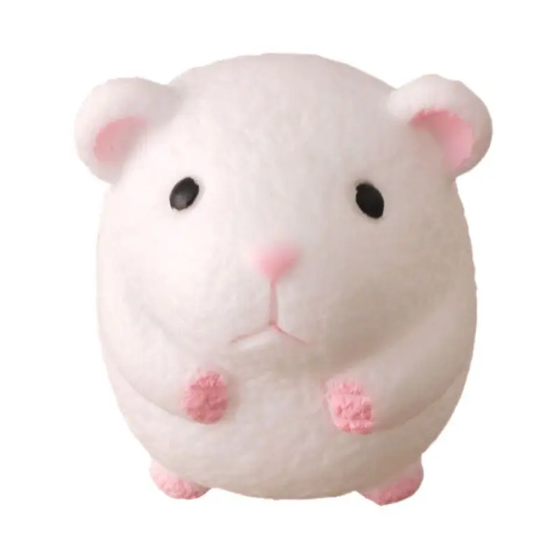 

1 PC Lovely Safety White Hamster Rubber Squeezing Toy 4.5x4.5cm For Kids And Adults Handheld Soft Balls Relieve Anxiety Stress