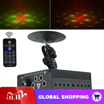 

3W DC12V 120 Patterns Mini Laser LED Light Stage Light with 5 Light Holes Support Manual / Remote Control for KTV / Bar / Party