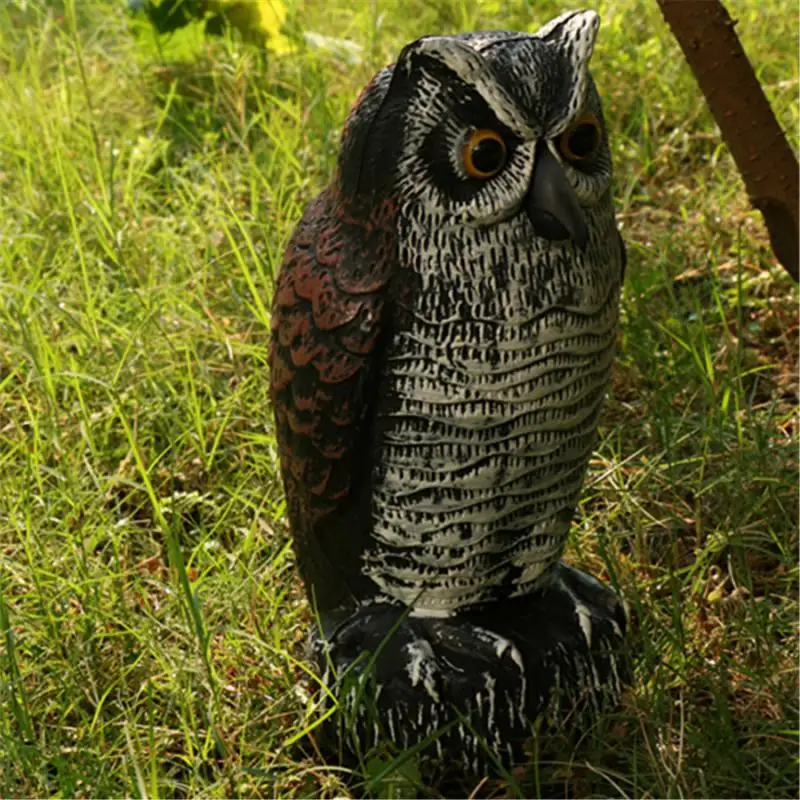 

Large Great Horned Owl Decoy Bird Rodent Repellent Garden Yard Lawn Decor Crow Scarecrow Outdoor Deterrent Fake Realistic Owl