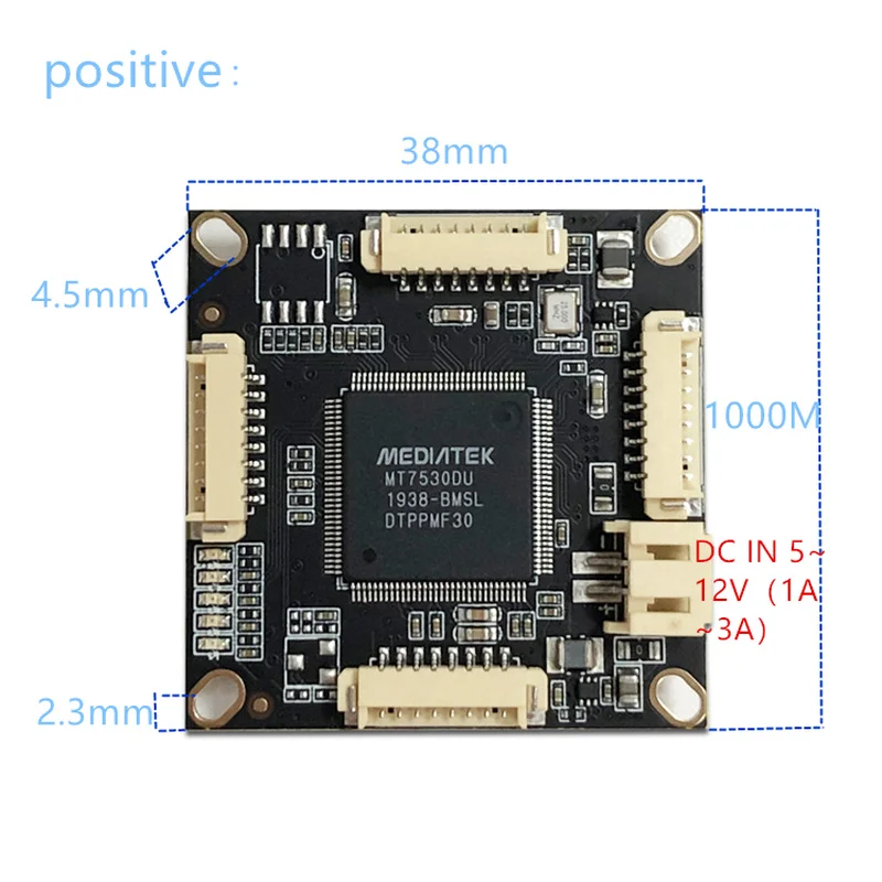 Фото 10/100/1000M 4 порт gigabit Ethernet-коммутатор pcba для встроенным разъёмом для модуль DC 5V 12V1A-3A В DC Выход VLAN через ток №2