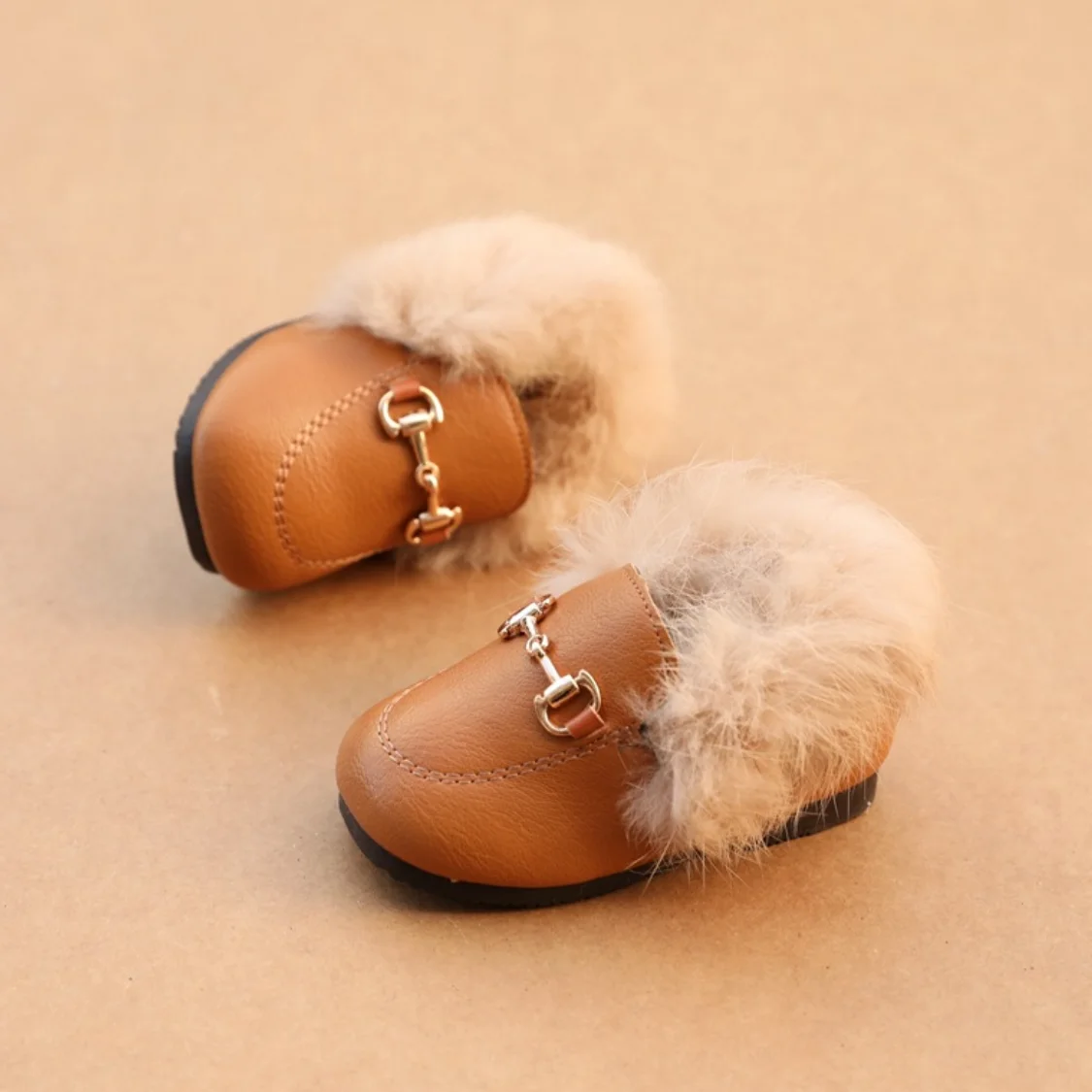 Koovan/детская обувь на плоской подошве; коллекция года; сезон осень-зима; модные ботинки с кроличьим мехом; От 1 до 3 лет; хлопковая детская обувь в горошек - Цвет: Цвет: желтый