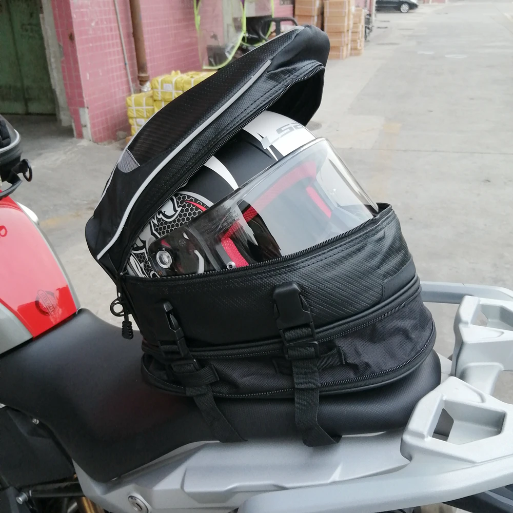 FHGJ Motorcycle Hard Case Seat Bag Motorcycle Rear Bag Rear Seat Bag for Yamaha Suzuki and Motorcycle,Red