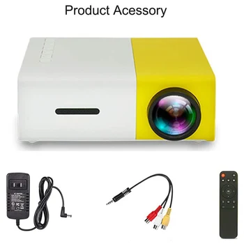 

LED Mini Projector Audio 320x240 Pixels 400-600 lumen With LED light source USB Mini Projector Home Media Player