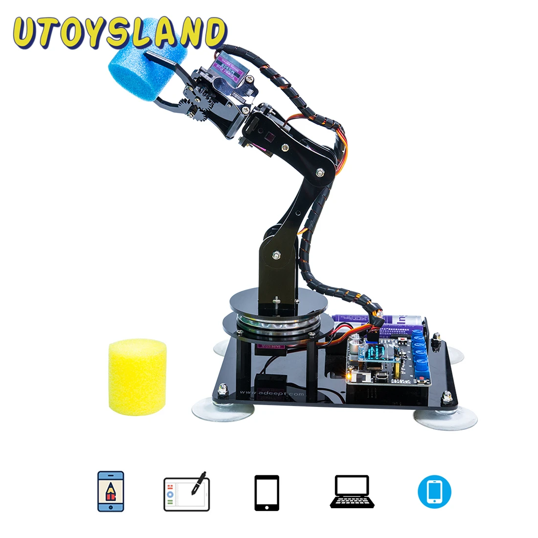 Adeept Arduino совместимый DIY 5 DOF Роботизированный комплект для рук руля робота UNO R3