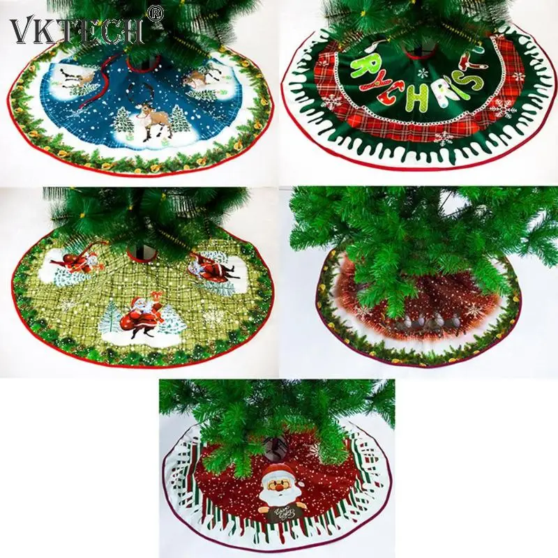 

90cm Non-Woven Christmas Tree Skirt Aprons Round Carpet for Home Floor Mat Decor Navidad Natal Christmas Decoration for Home