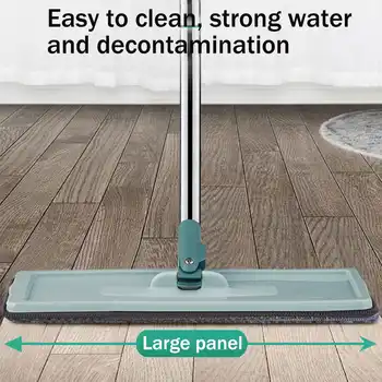 

New Flat Squeeze Mop and Bucket Hand Free Wringing Floor Cleaning Mop With Bucket Mop Pads Wet or Dry Usage on Hardwood Laminate