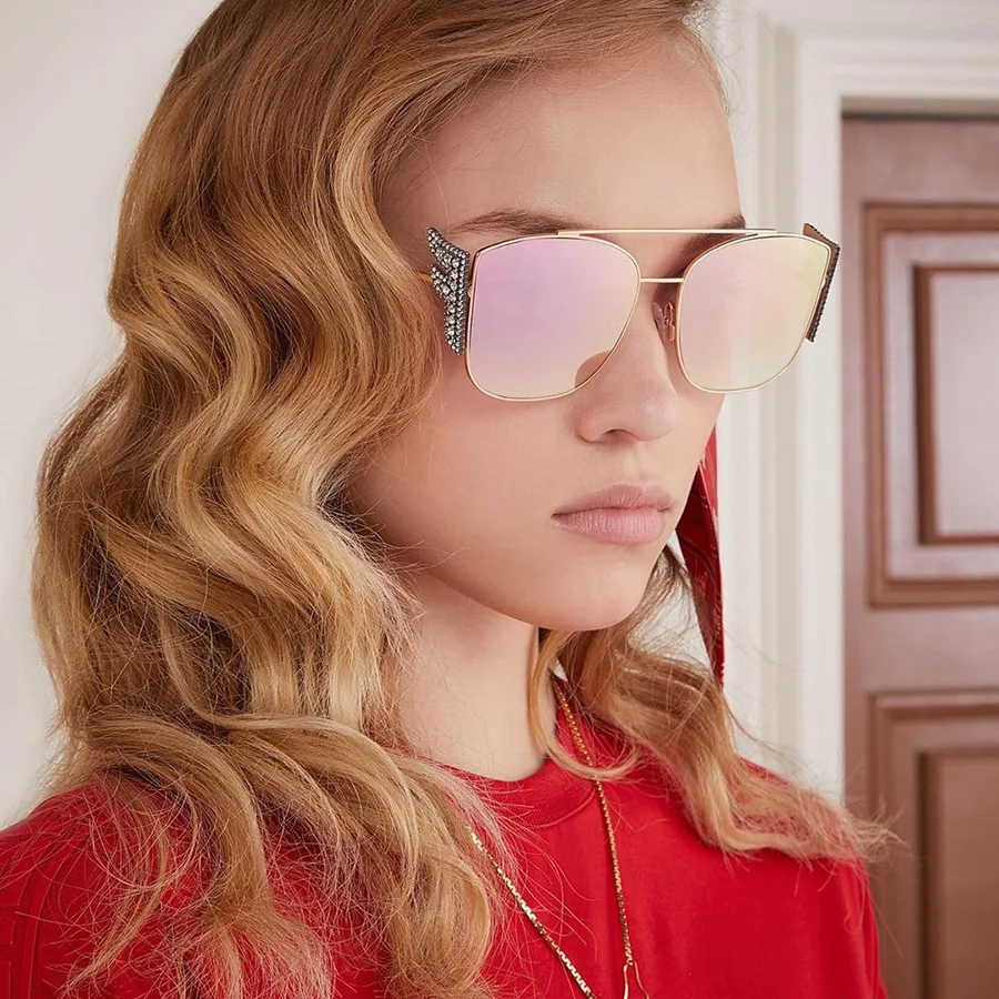 2020 Luxury Square Sunglasses Women Men Retro Brand Designer Metal Frame Oversized Sun Glasses Female Gradient Shades UV400 | Аксессуары