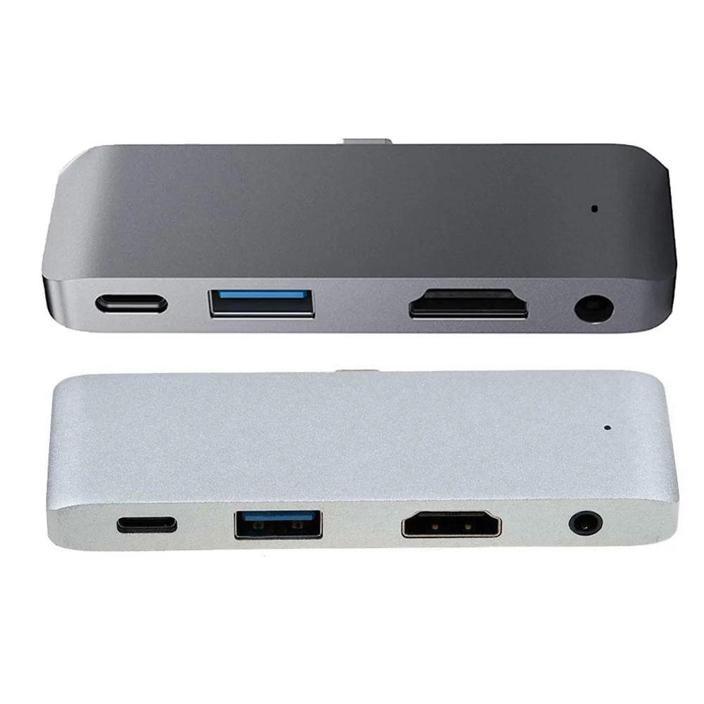 4 в 1 Тип C к USB-C 4K HDMI USB 3,0 3,5 мм аудио концентратор адаптер для IPad Pro разработан износостойкость