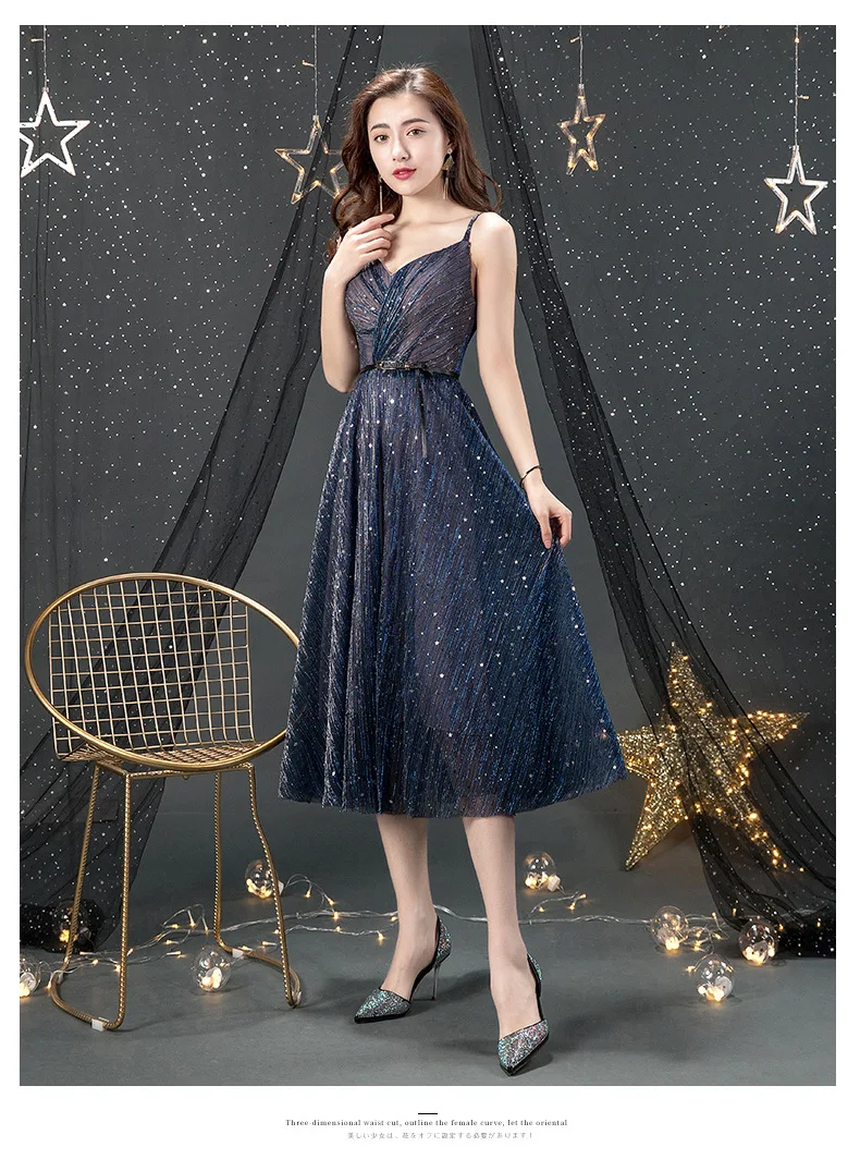 Vestidos De Festa, элегантное платье трапециевидной формы с v-образным вырезом, блестящее длинное платье из тюля для рождественской вечеринки,, сексуальные платья для выпускного вечера, ES2942-1