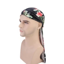 Женский и мужской длинный хвост головной убор Doo Durags шапки бархатные тюрбан банданы головные уборы шелковистые аксессуары для волос Doo Rag пиратская шляпа KT01