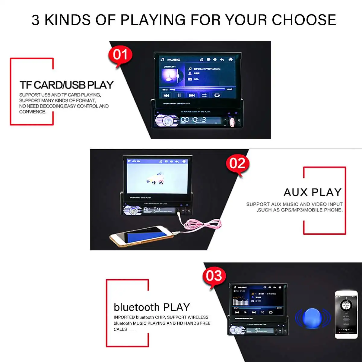Jogador de Rádio do Carro Universal Autoradio Vídeo Mp5 Player Estéreo Áudio Gps Bluetooth fm Usb sd Câmera Visão Traseira 1 Din 7 6 áudio gps bluetooth fm usb sd câmera visão traseira