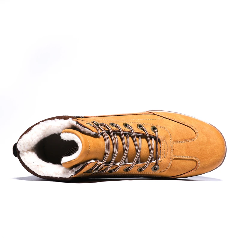 Классические зимние ботинки; мужские фирменные кроссовки из натуральной кожи; зимние ботинки в байкерском стиле с теплым мехом; мужские теплые высокие ботинки