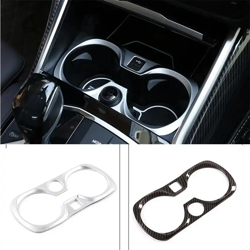 For Bmw 3 Series G Decorations Abs Chrome Carbon Fiber Style Car Water Cup Holder Trim Sticker Frame Cover Teacup Box Sequin Car Stickers Aliexpress