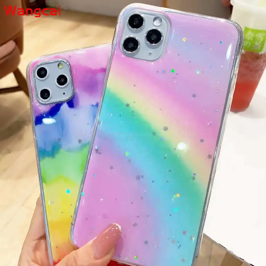 For Oppo Reno 2 10x Zoom Realme 2 Pro U1 A5 A3s A3 A79 F5 F1s Phone Case Star Glitter Bling Colorful Rainbow Soft Tpu Case Cover Phone Case Covers Aliexpress