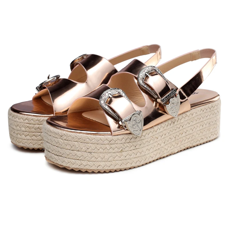 

2020 Summer High Heels Women Gold Platform Sandals Strap Pumps Valentine Gladiators Wedges Heels Quality Casual Fashion Shoes