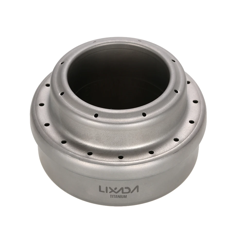 Lixada Portable Titanium Lightweight Folding Wood Stove with Mini Alcohol Stove for Outdoor Camping Backpacking Cooking Picnic