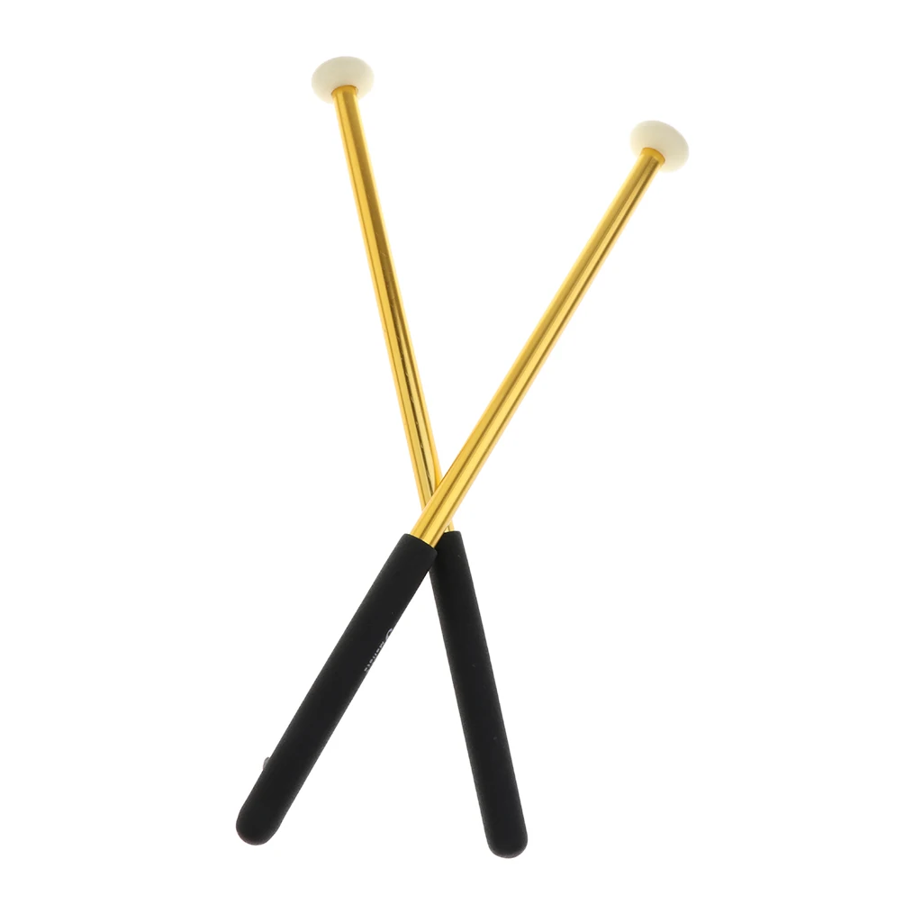 

Durable 1 Pair Snare Drum Hammer Mallet Stick with Golden Metal Handle Performance Accessory