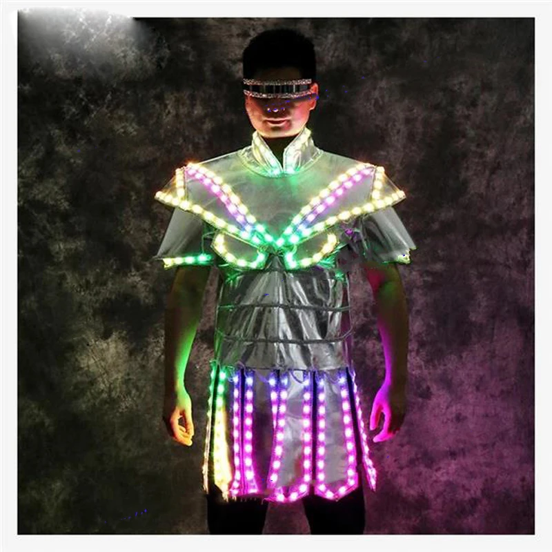 

Illuminate Nightclub men costume Party Bar men light up dress color change fashion dance show led dress costumes