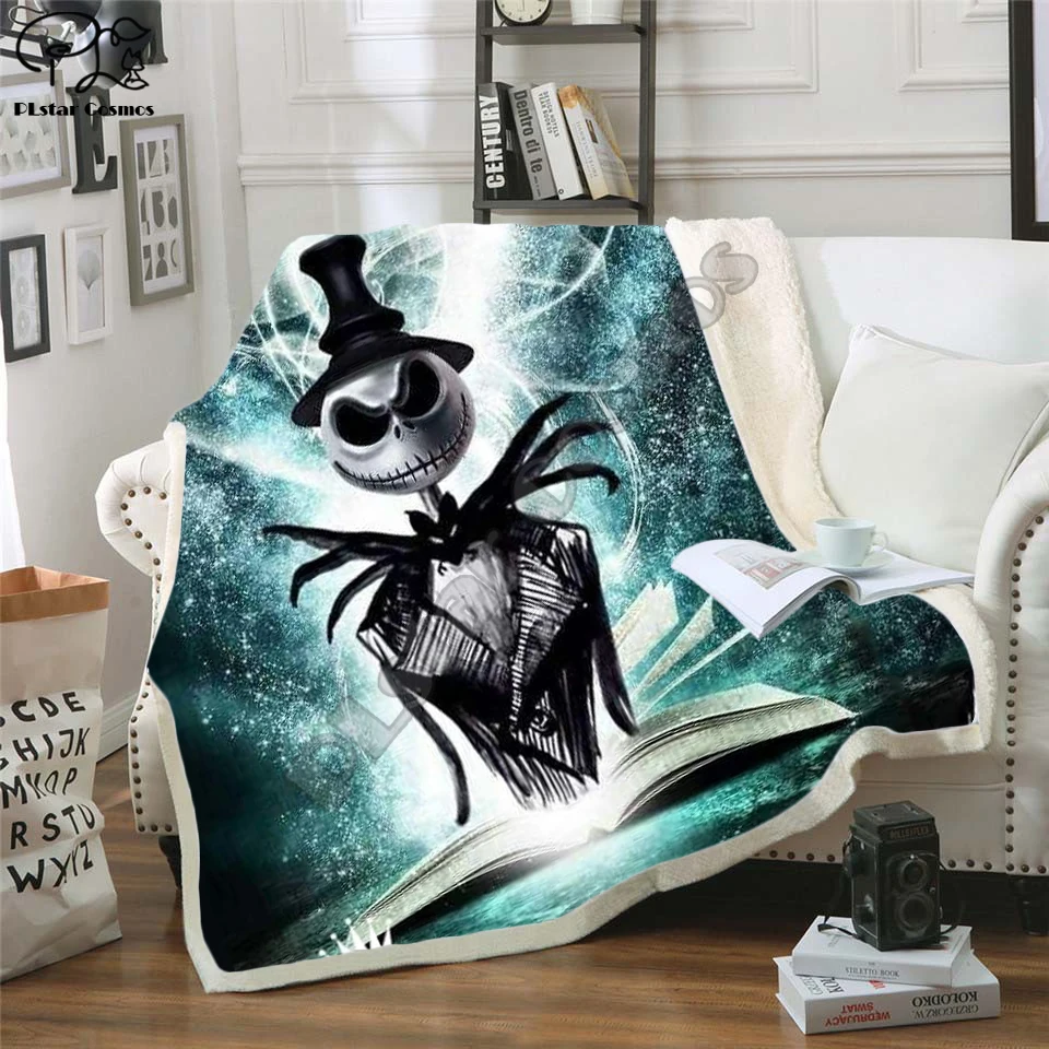 

The Nightmare Before Christmas Jack Skull Sherpa Blanket Plush Velvet Warm Sheet Cartoon Office Nap Fleece Blanket JACK-04