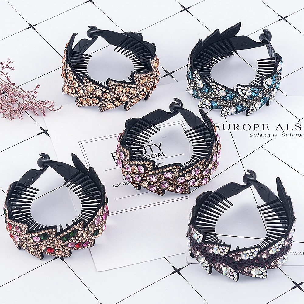 Новое поступление Женская заколка для волос кристаллы Коготь Конский хвост булочка держатель Расчёска для волос, Шпилька Модные свадебные аксессуары для волос ювелирные изделия