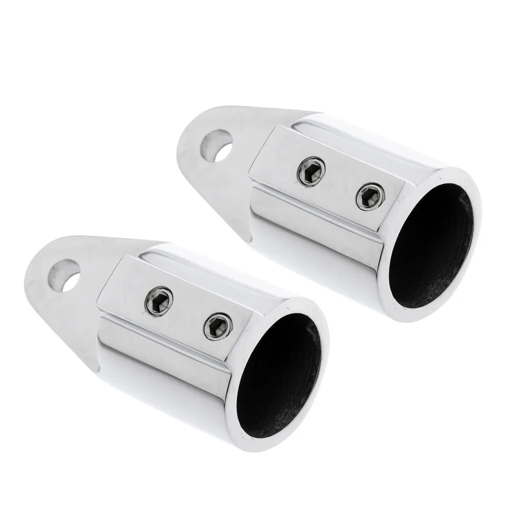 2x Bimini Top Eye End Cap Fits 25mm Pipe Stainless Steel 316 Marine Hardware