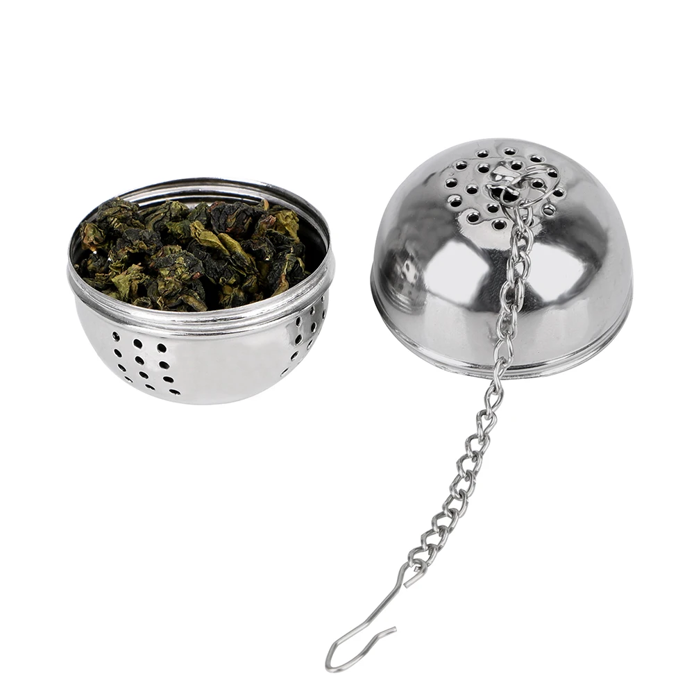Description Picture 4 of itemHome Kitchen Accessories For Loose Tea Leaf Spice Hangable Mesh Filter Strainer Stainless Steel Ball Shape Tea Infuser