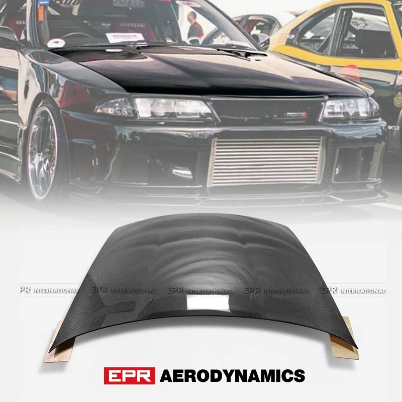 Для Nissan R32 Skyline GTR OE Style углеродное волокно глянцевый передняя крышка