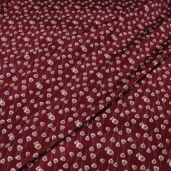 

50cmx138cm Dark Red Hearts Printing Real Silk Fabric