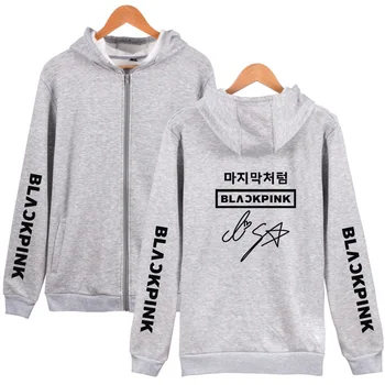 

New Harajuku Female Hoodie Blackpink Long Sleeve Zipper Hoodies Women/Men Soft Cotton Pritned Womens Clothing Ladies Sweatshirts