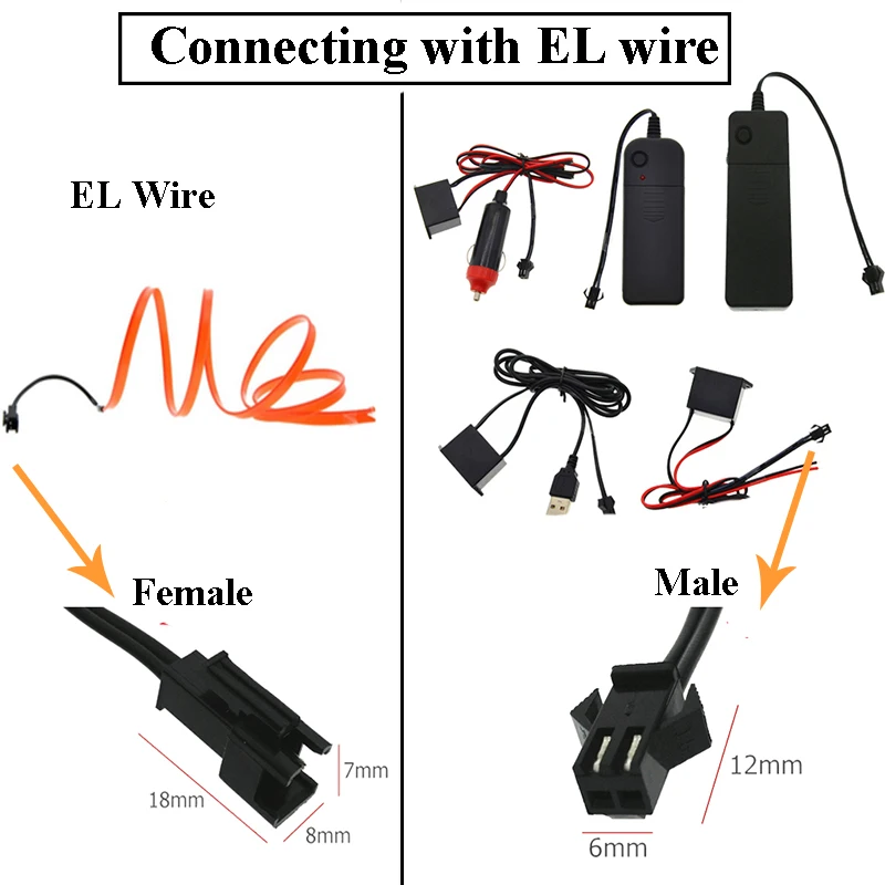 Контроллер el wire контроллер привода инвертора для неонового светового каната 1 5 м