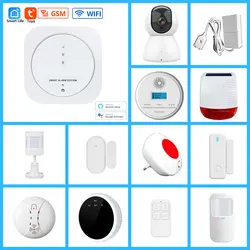 Kit système d'alarme de sécurité domestique sans fil, Tuya Smart, GSM, wi fi, G13, hôte, fonctionnement vocal, sirène de scène, capteur de porte 