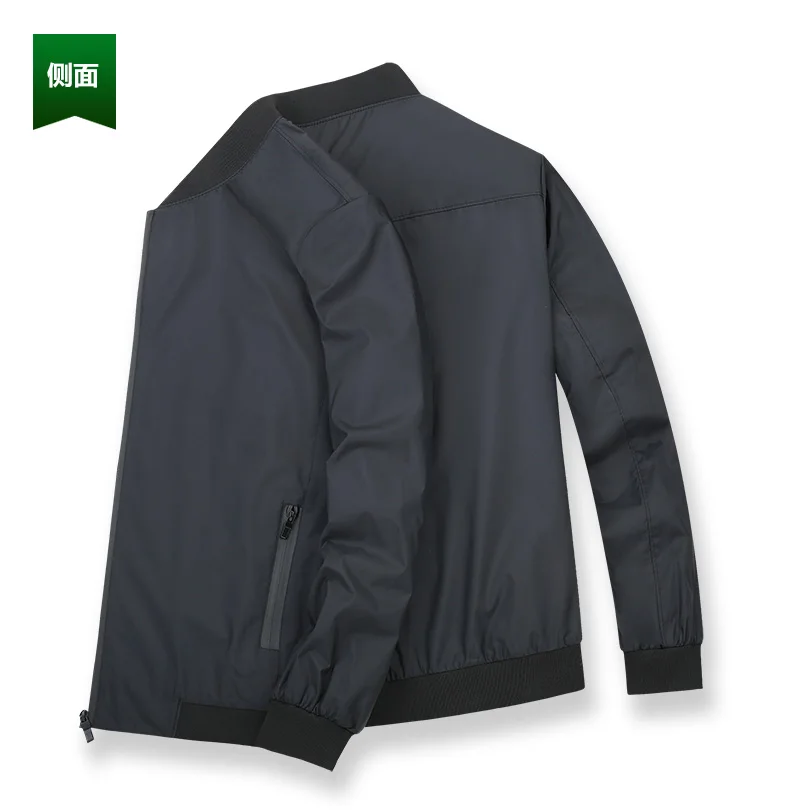 Осень стиль Мужская куртка большой размер L-6XL 7XL одежда повседневное деловое пальто стоячий воротник сплошной цвет бейсбольная куртка Бомбер