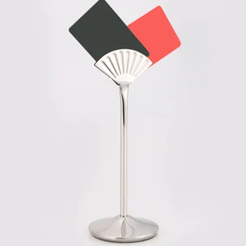 

New 8''12" Stainless Steel Fan Shaped Table Number Place Card Holder Menu Stand for Wedding Restaurant Table Card Holder