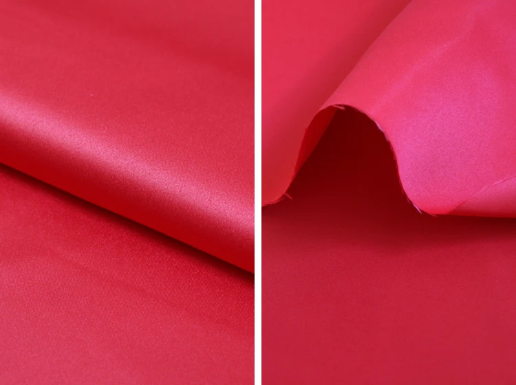 Тяжелая Свадебная атласная ткань полиэфирный мат сатин качество 1 ярд* 150 см - Цвет: 44 red