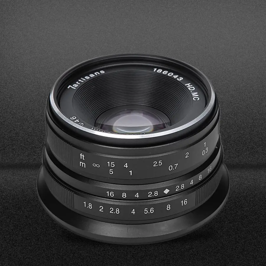Ручной фокусирующий объектив 7artisans 25 мм F1.8 для Sony E / Canon EOS M Fuji FX/M4/3 с