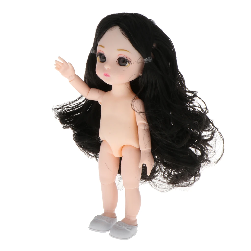 Lovely 13 Ball Joints 1/12 BJD Girl Doll 3D Eyes DIY Supplies Birthday Gift BJD Naked Body Fashion Dolls