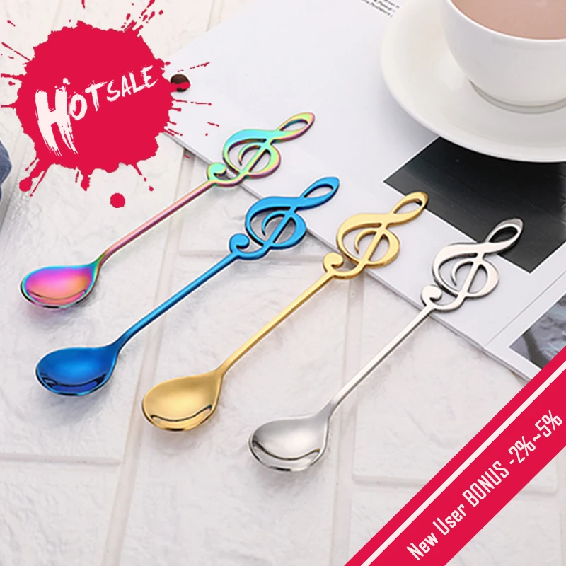 1 Cuchara Musical De Acero Inoxidable Para Notas Cuchara Para Te