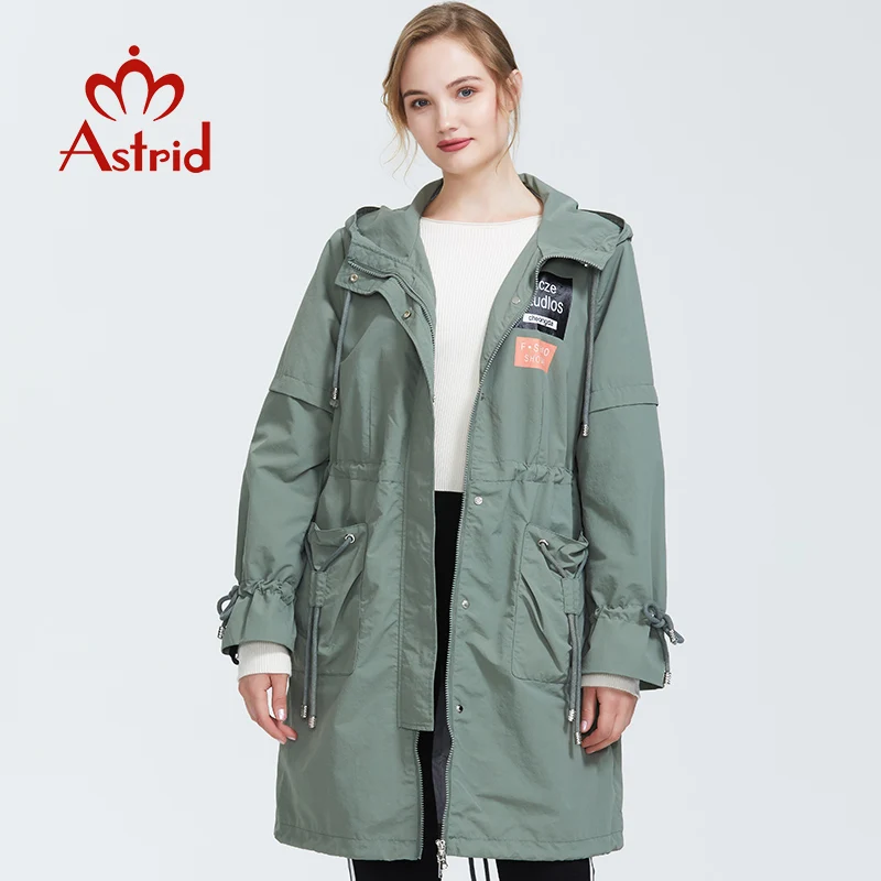 Skup 2019 trencz wiosna kobiet wykop ubrania klasyczne kobiety z kapturem jednolity kolor moda femme ukraina panie nowy astrid AS 7015