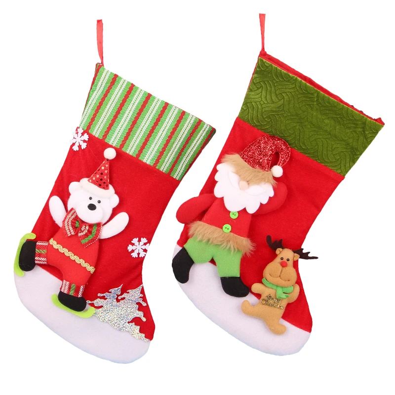 

Activity supplies accessories role playing cute Christmas gift socks various colors and patterns hanging on the wall