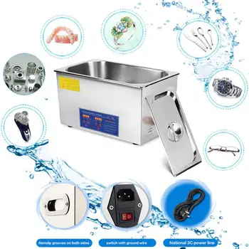 

220V Ultrasonic Cleaning Device with Heating Digital Timer for Glasses Jewellery False Teeth, Coins 22L
