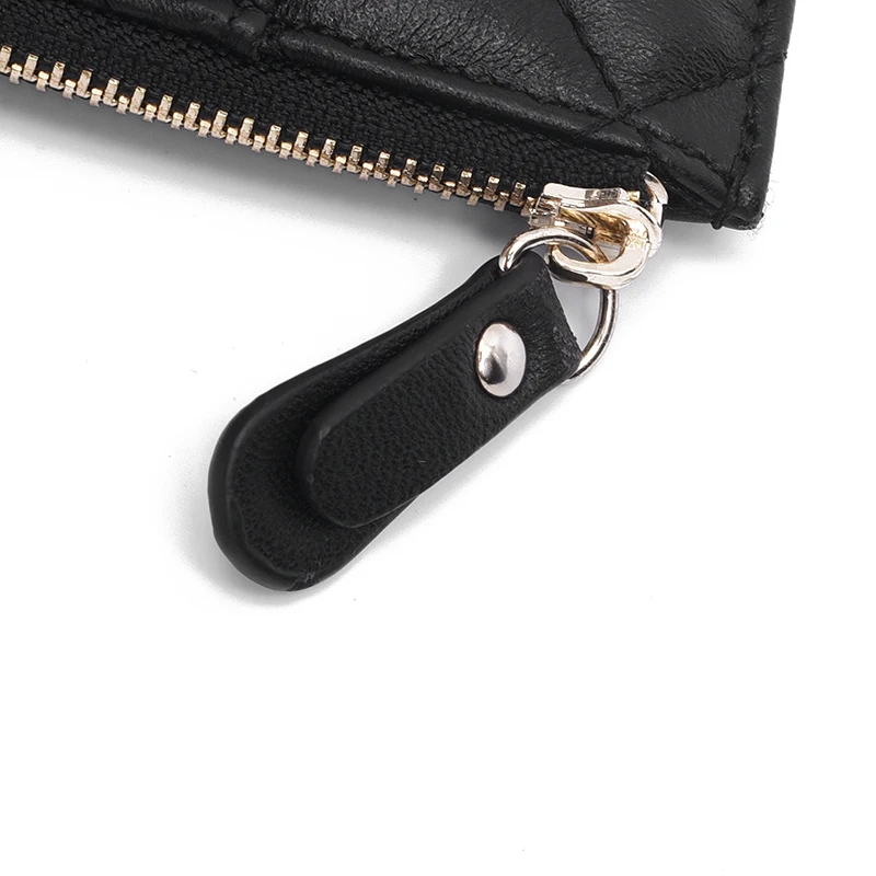 Классический модный кошелек-клатч из овчины на молнии с узором в виде ромбовидной решетки, Женский кошелек для мобильного телефона