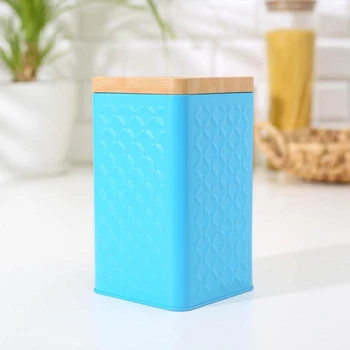 

Jar for bulk products "Rhombus", 17.5×10×10 cm, color blue
